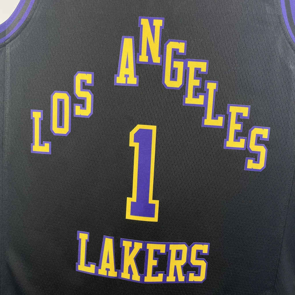 Los Angeles Lakers 2025-26 city edition basketball jersey side angle view in team colors for basketball fans