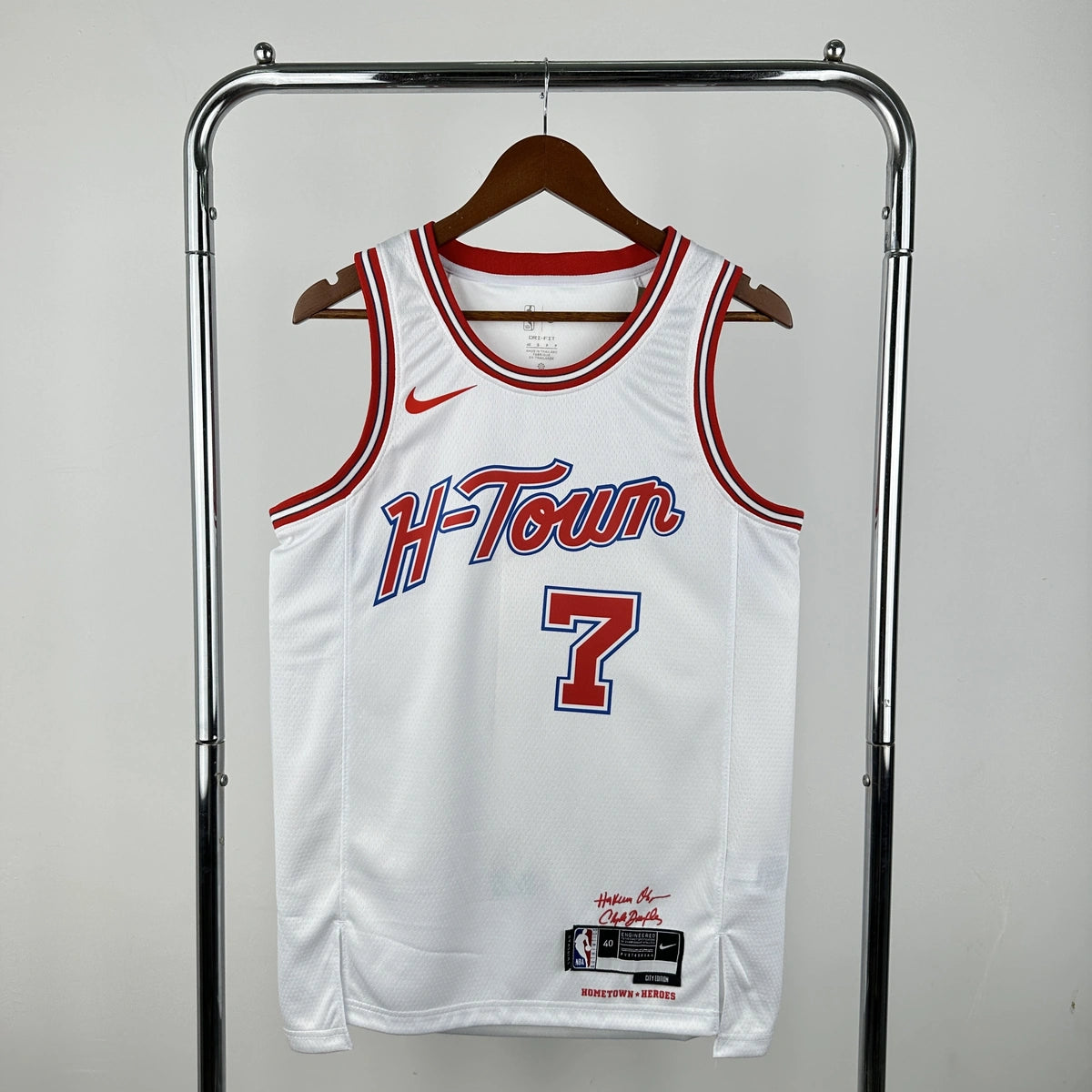 Houston Rockets 2025-26 city edition basketball jersey front view in team colors for basketball fans