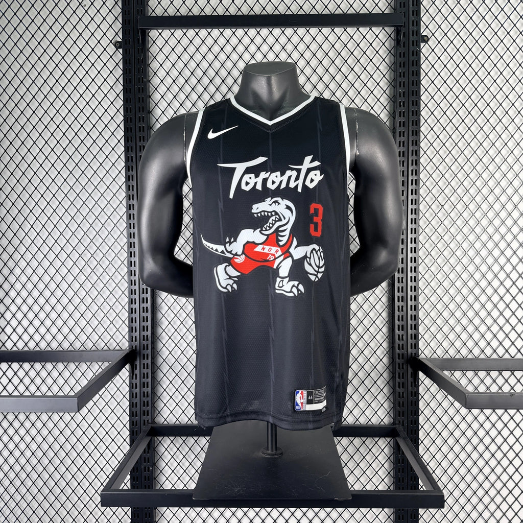 Toronto Raptors 2025-26 city edition basketball jersey close-up of team logo embroidery in team colors for basketball fans