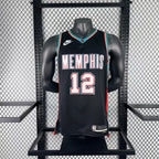 Memphis Grizzlies 2025-26 throwback edition basketball jersey side angle view in team colors for basketball fans