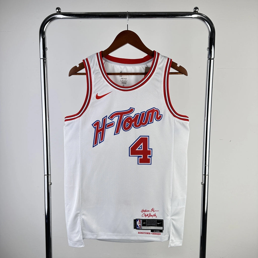 Houston Rockets 2025-26 city edition basketball jersey front view in team colors for basketball fans
