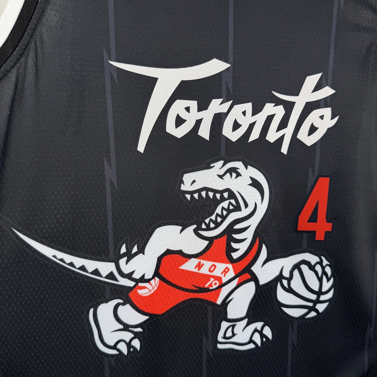 Toronto Raptors 2025-26 city edition basketball jersey detailed side view in team colors for basketball fans