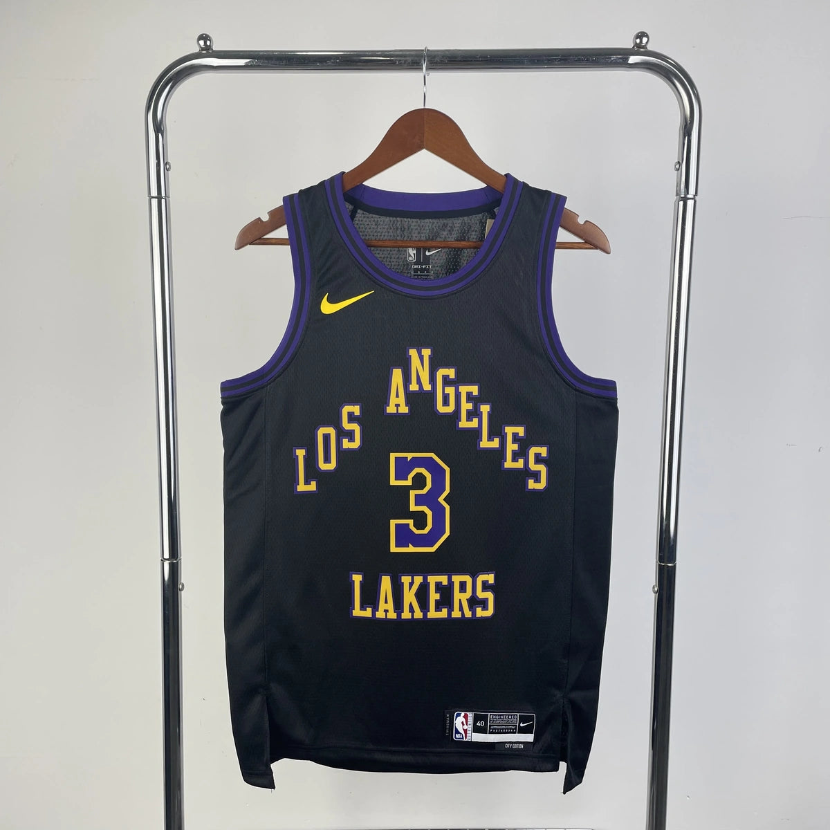 Los Angeles Lakers 2025-26 city edition basketball jersey front view in team colors for basketball fans