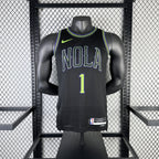 New Orleans Pelicans 2025-26 city edition basketball jersey angled front view in team colors for basketball fans