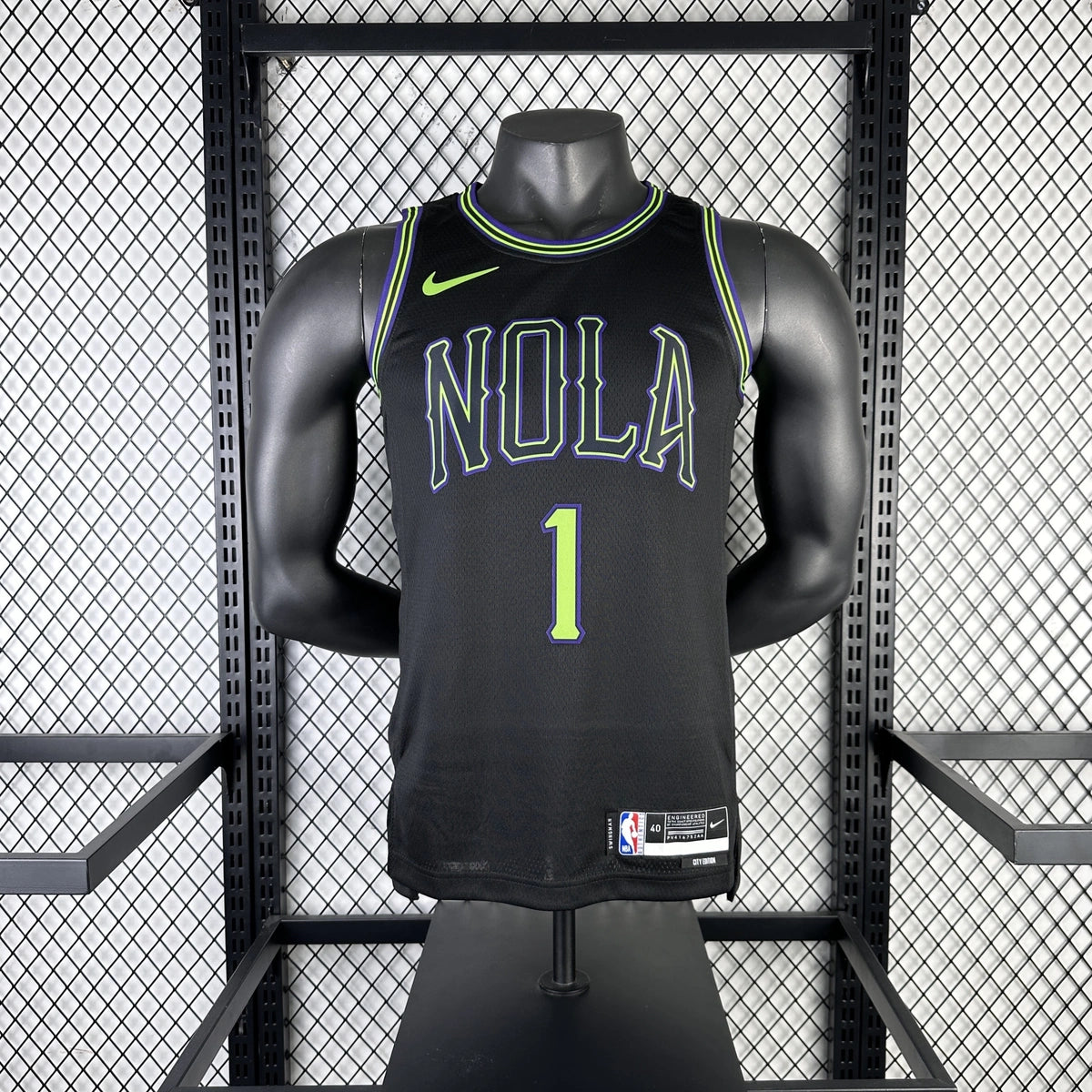 New Orleans Pelicans 2025-26 city edition basketball jersey angled front view in team colors for basketball fans