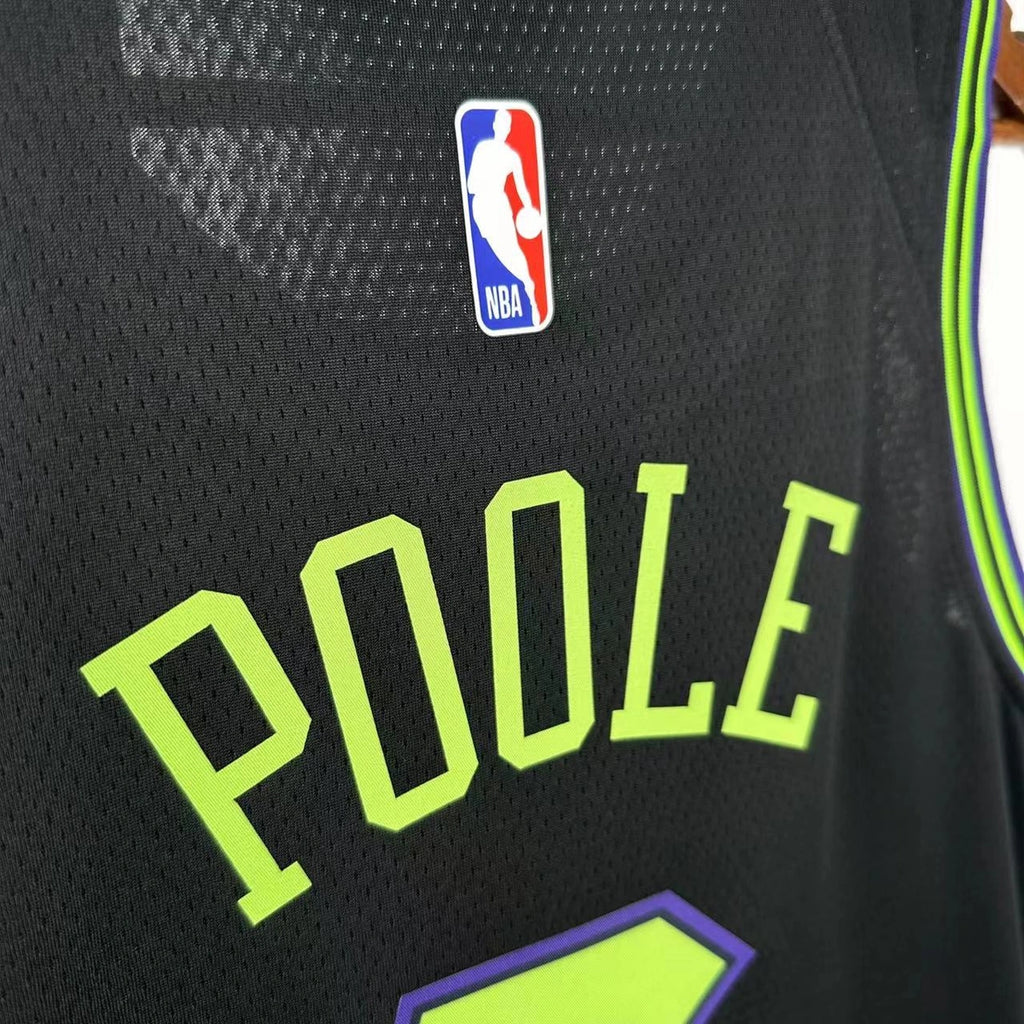 New Orleans Pelicans 2025-26 city edition basketball jersey additional angle view in team colors for basketball fans