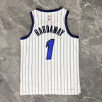 Orlando Magic 2025-26 away basketball jersey angled back view in blue for basketball fans