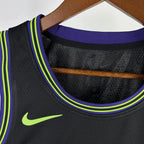 New Orleans Pelicans 2025-26 city edition basketball jersey close-up of team logo embroidery in team colors for basketball fans
