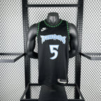 Minnesota Timberwolves 2025-26 throwback edition basketball jersey angled front view in team colors for basketball fans