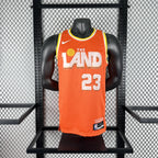 Cleveland Cavaliers 2025-26 city edition basketball jersey side angle view in team colors for basketball fans