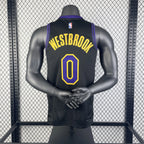 Los Angeles Lakers 2025-26 city edition basketball jersey angled front view in team colors for basketball fans