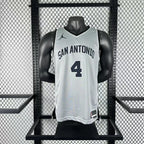 San Antonio Spurs 2025-26 limited edition basketball jersey side angle view in gray for basketball fans