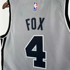 San Antonio Spurs 2025-26 limited edition basketball jersey front flat lay view in gray for basketball fans