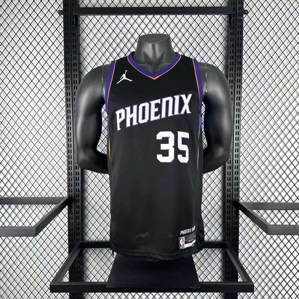 Phoenix Suns 2025-26 limited edition basketball jersey close-up of collar and neckline stitching in team colors for basketball fans