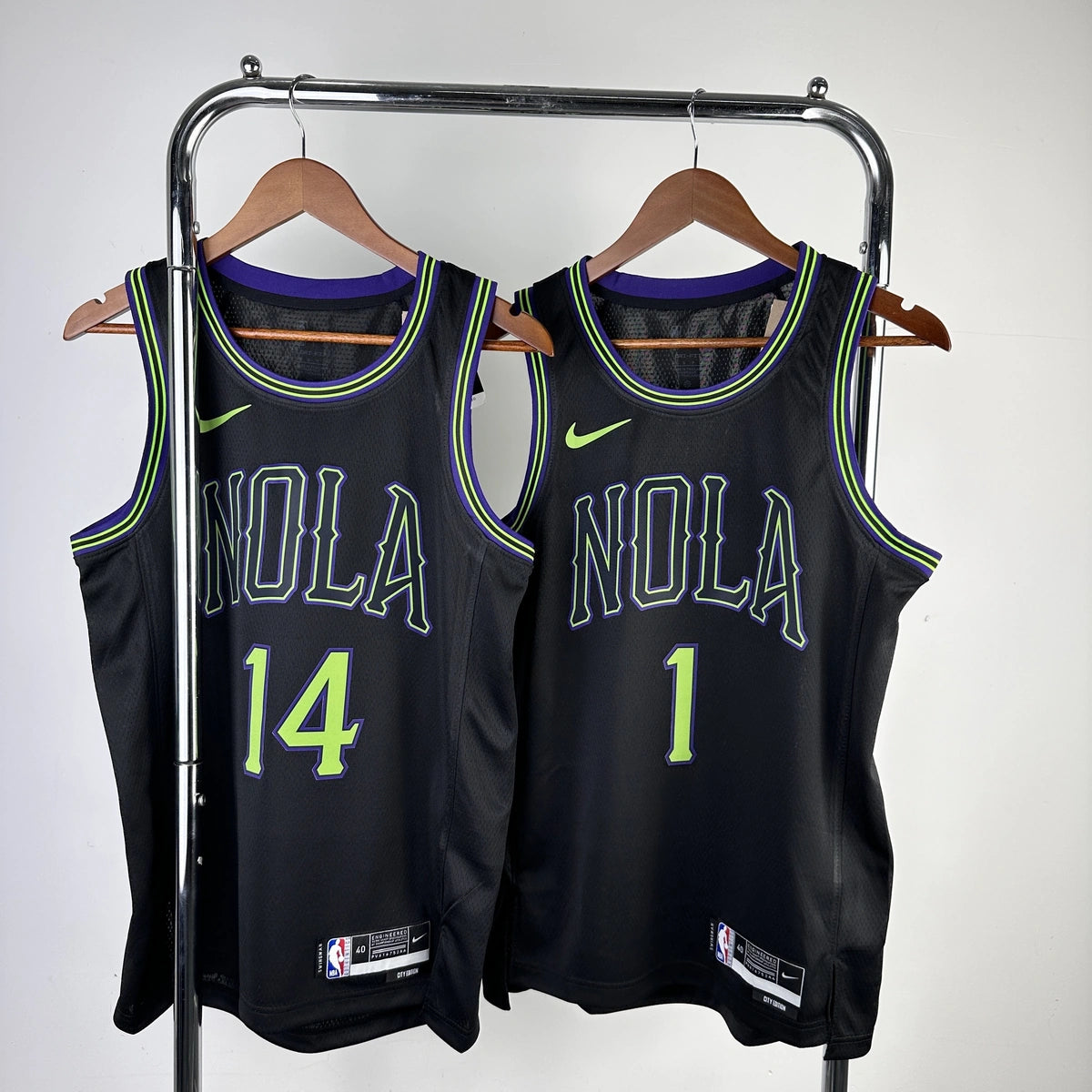 New Orleans Pelicans 2025-26 city edition basketball jersey side angle view in team colors for basketball fans