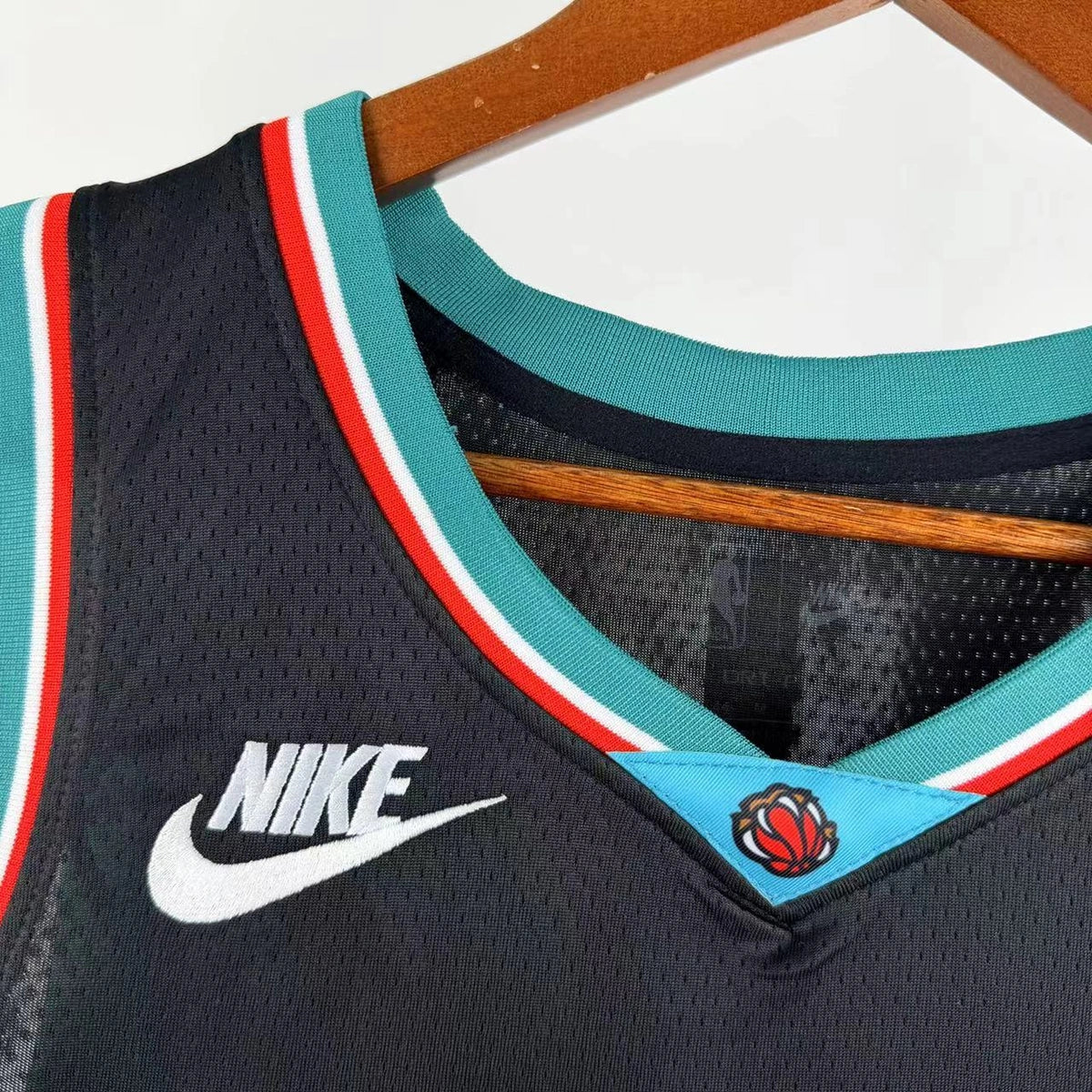 Memphis Grizzlies 2025-26 throwback edition basketball jersey detailed side view in team colors for basketball fans