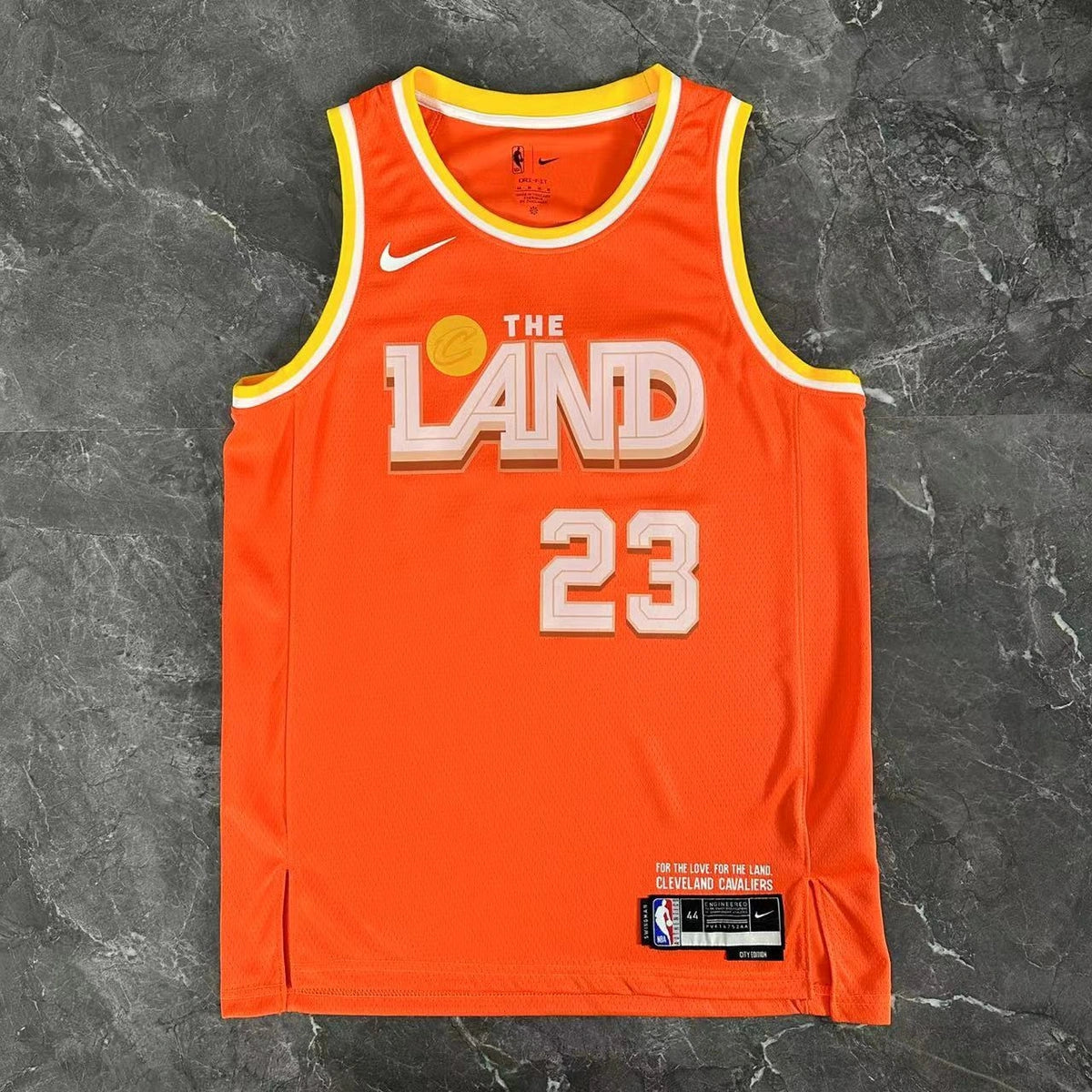 Cleveland Cavaliers 2025-26 city edition basketball jersey close-up of jersey number and player name in team colors for basketball fans