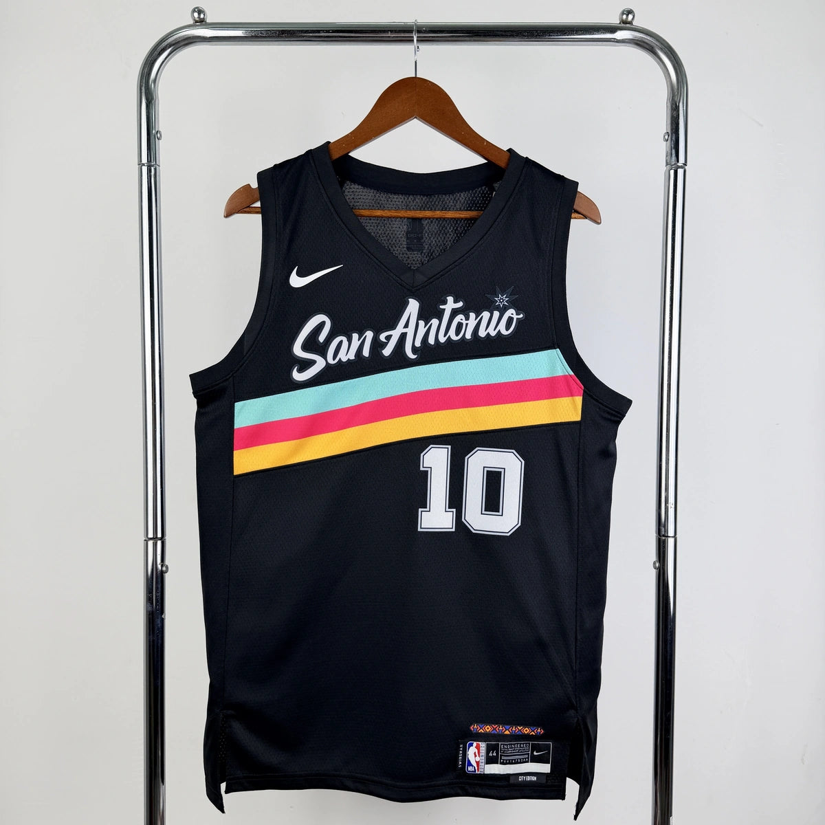 San Antonio Spurs 2025-26 city edition basketball jersey front view in team colors for basketball fans