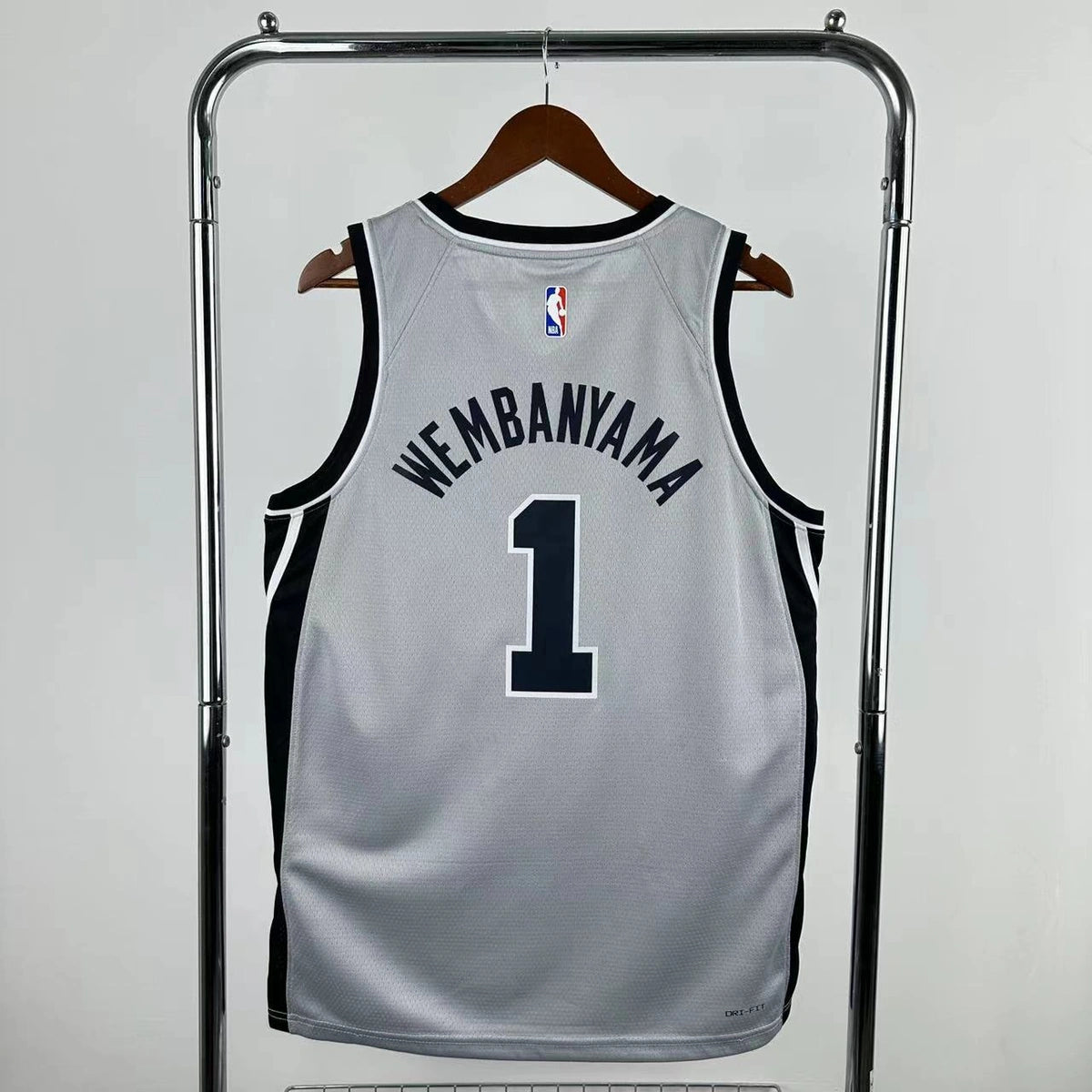 San Antonio Spurs 2025-26 limited edition basketball jersey back view in gray for basketball fans
