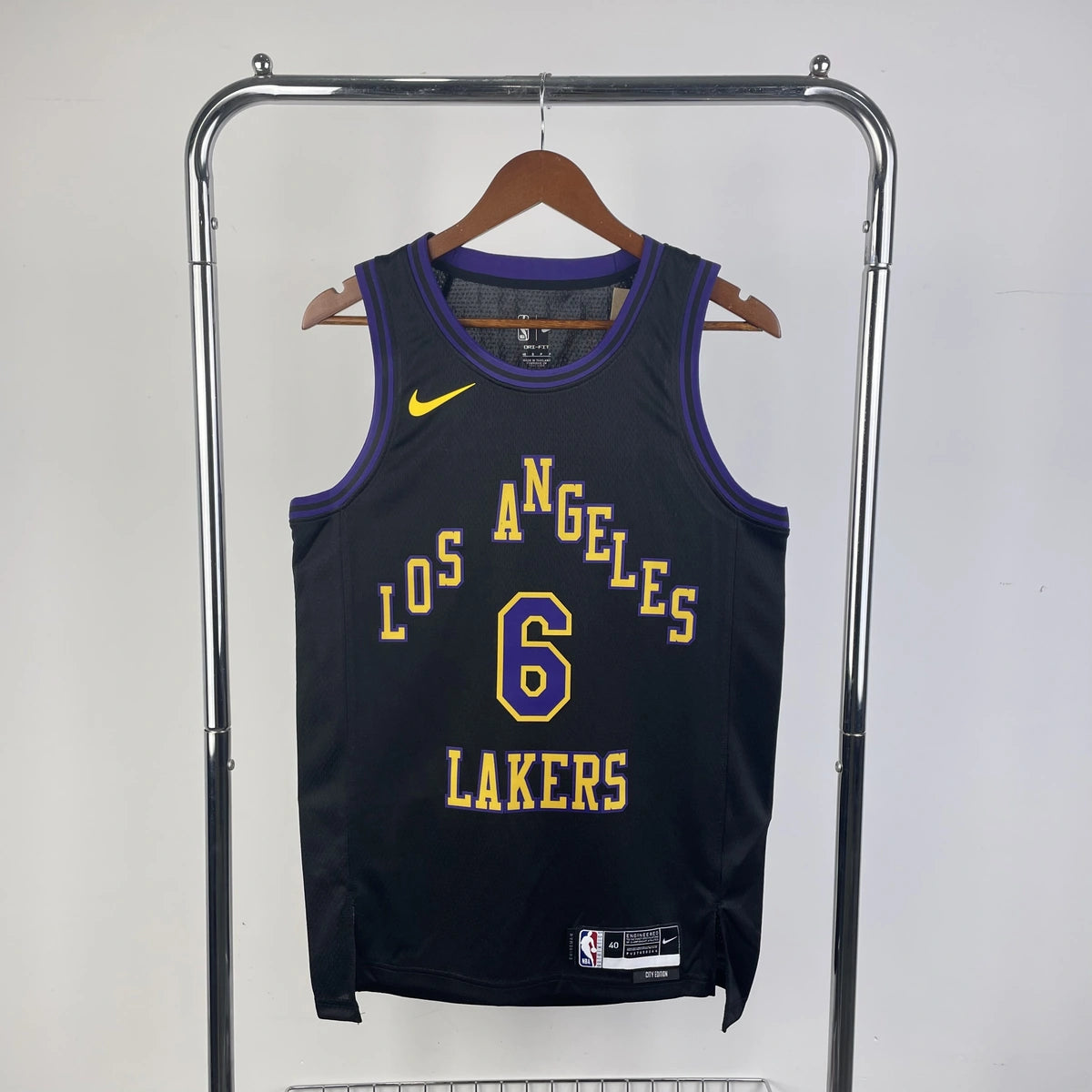 Los Angeles Lakers 2025-26 city edition basketball jersey front view in team colors for basketball fans