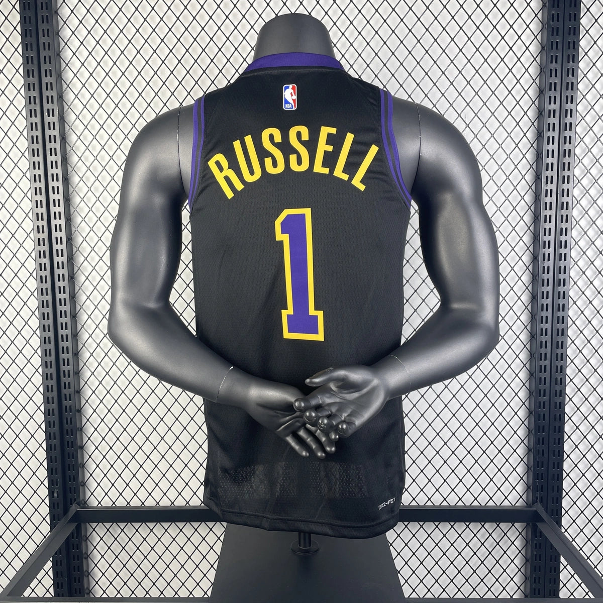 Los Angeles Lakers 2025-26 city edition basketball jersey close-up of moisture-wicking fabric texture in team colors for basketball fans