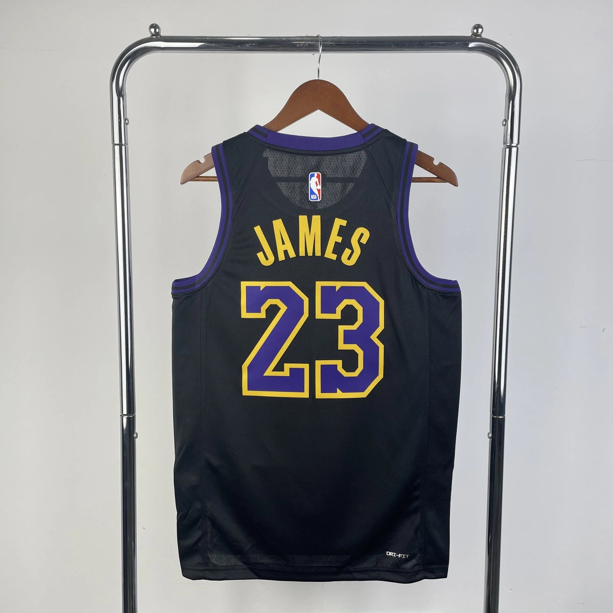 Los Angeles Lakers 2025-26 city edition basketball jersey back view in team colors for basketball fans