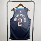 Oklahoma City Thunder 2025-26 city edition basketball jersey back view in team colors for basketball fans