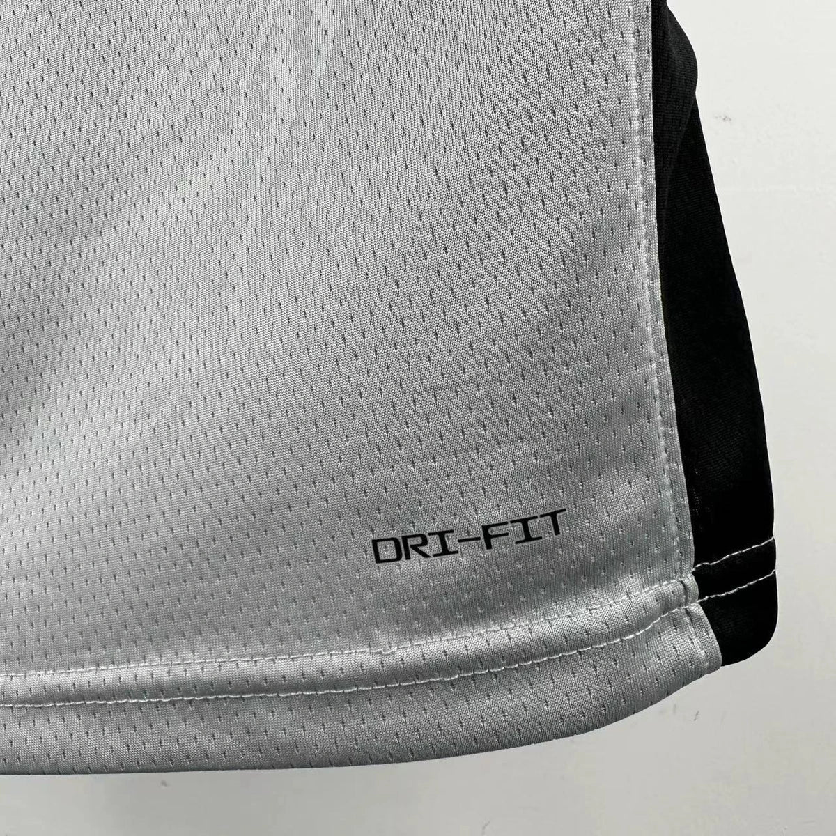 San Antonio Spurs 2025-26 limited edition basketball jersey close-up of jock tag and hem details in gray for basketball fans