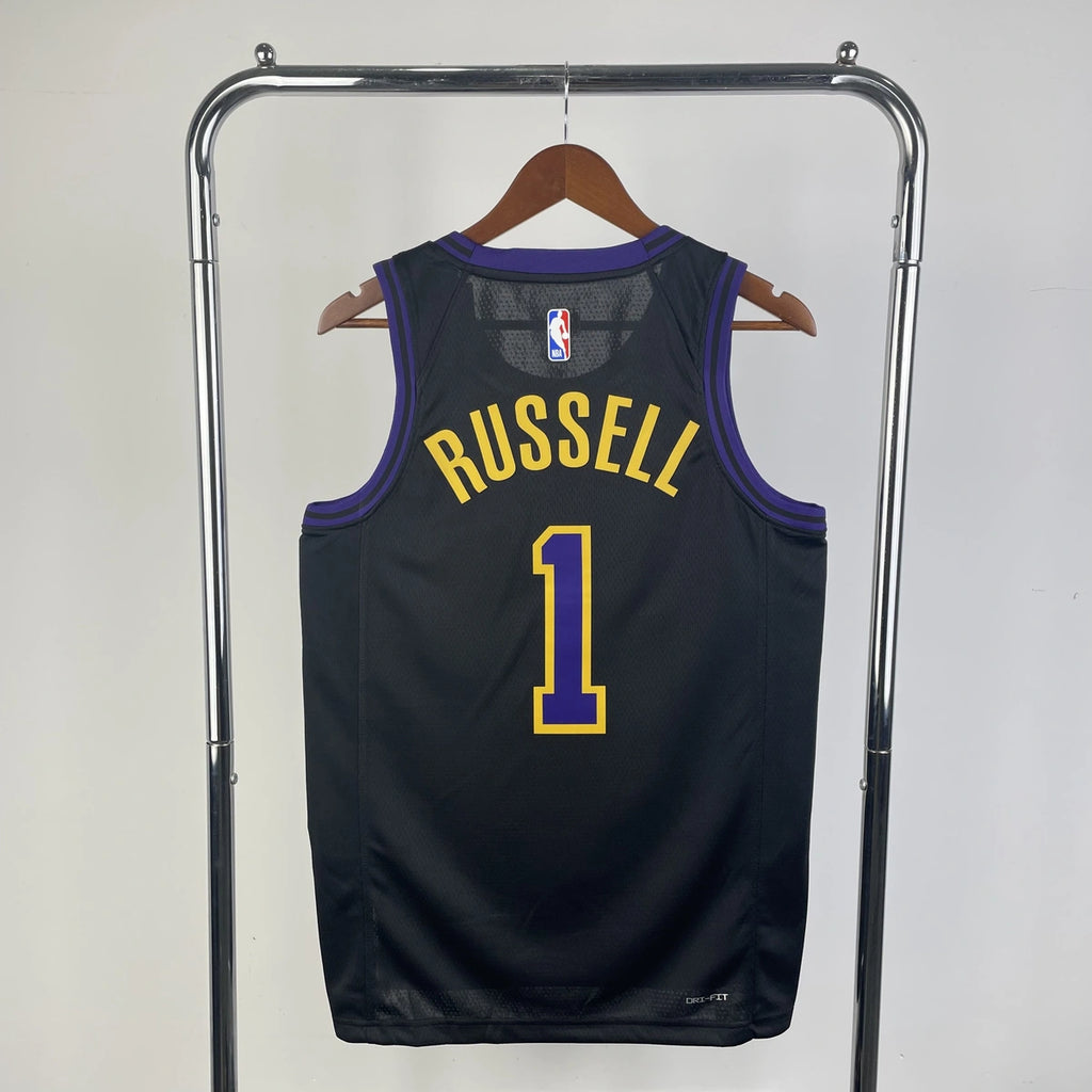 Los Angeles Lakers 2025-26 city edition basketball jersey front view in team colors for basketball fans