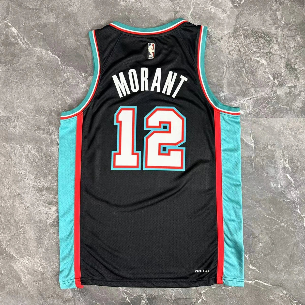 Memphis Grizzlies 2025-26 throwback edition basketball jersey angled back view in team colors for basketball fans